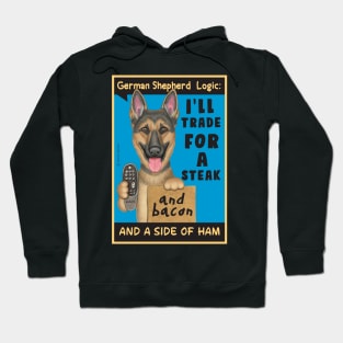 German Shepherd holding remote control Hoodie